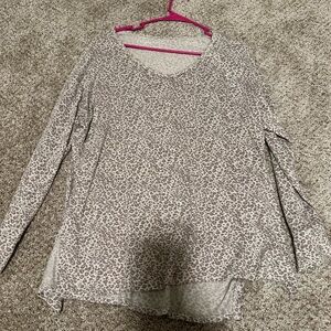 American Eagle Soft Leopard Print Long Sleeve Top
